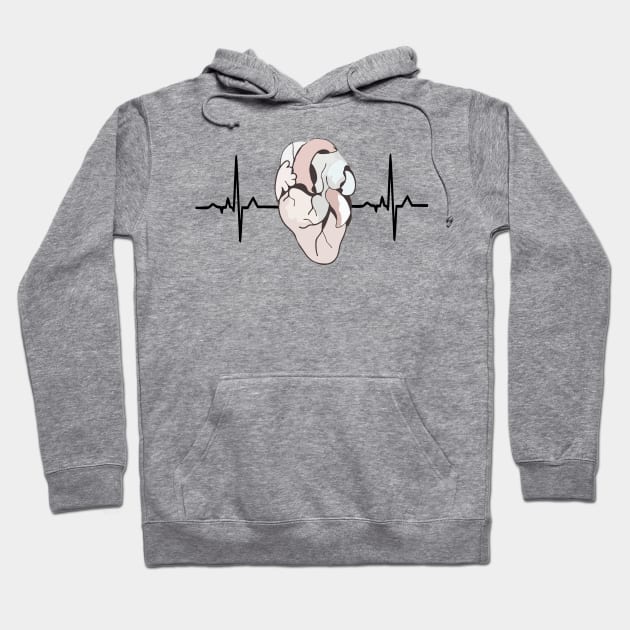 ECG - Heart Hoodie by RosArt100